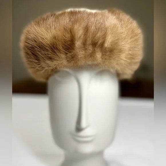 HAT Christine Original 1950s Mink Hat Vintage Headband Style Light brown Mink HAT Christine Original 1950s Mink Hat Vintage Headband Style  main image 2